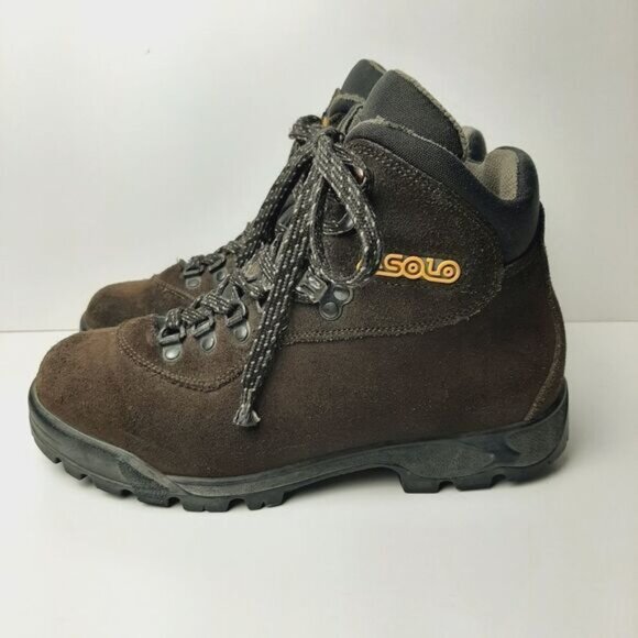 ASOLO Vibram Suede Leather Hiking Lace-Up Boots Brown Sz 7.5 - Picture 7 of 14